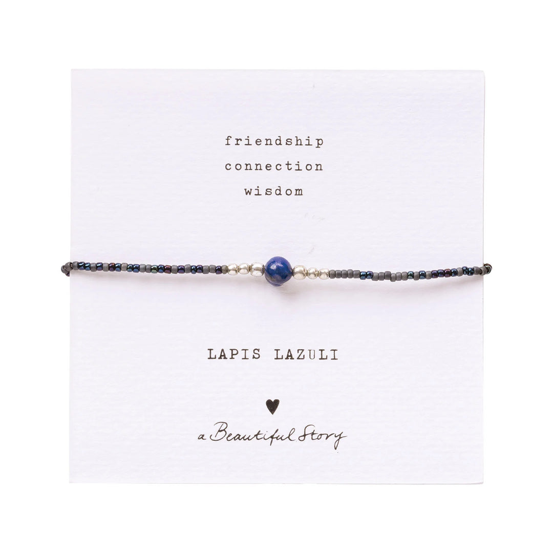IRIS KORT - LAPIS LAZULI PERLU ARMBAND