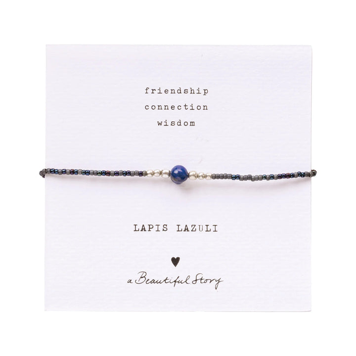 IRIS KORT - LAPIS LAZULI PERLU ARMBAND