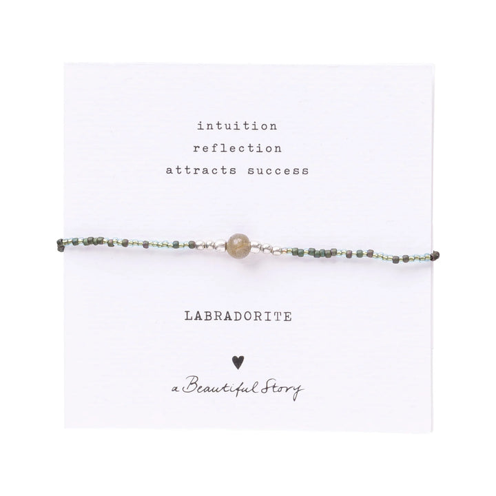 IRIS KORT - LABRADORITE PERLU ARMBAND