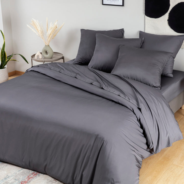 Bambus Lak / Fitted Sheet - Charcoal