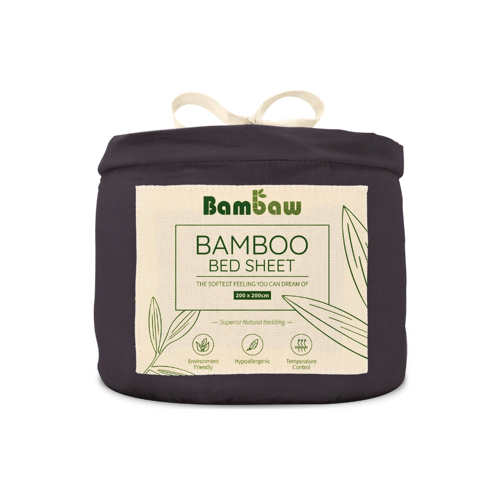 Bambus Lak / Fitted Sheet - Charcoal