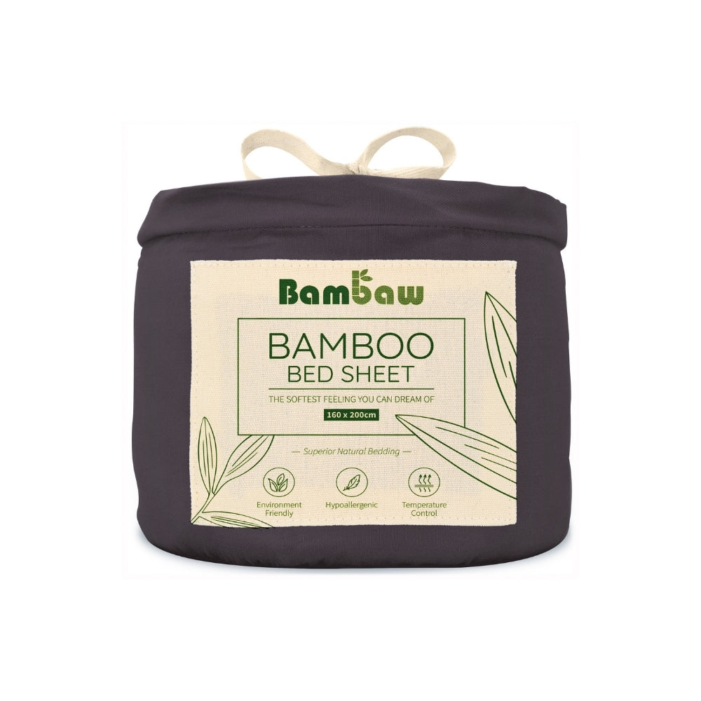 Bambus Lak / Fitted Sheet - Charcoal