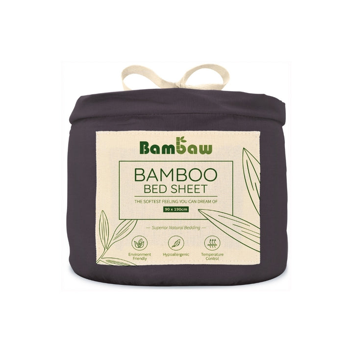 Bambus Lak / Fitted Sheet - Charcoal