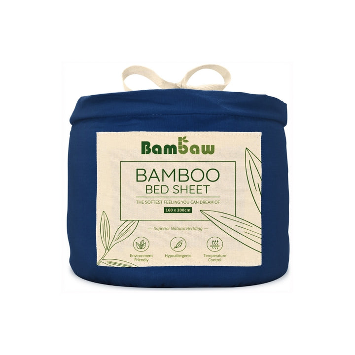 Bambus Lak / Fitted Sheet - Navy Blue