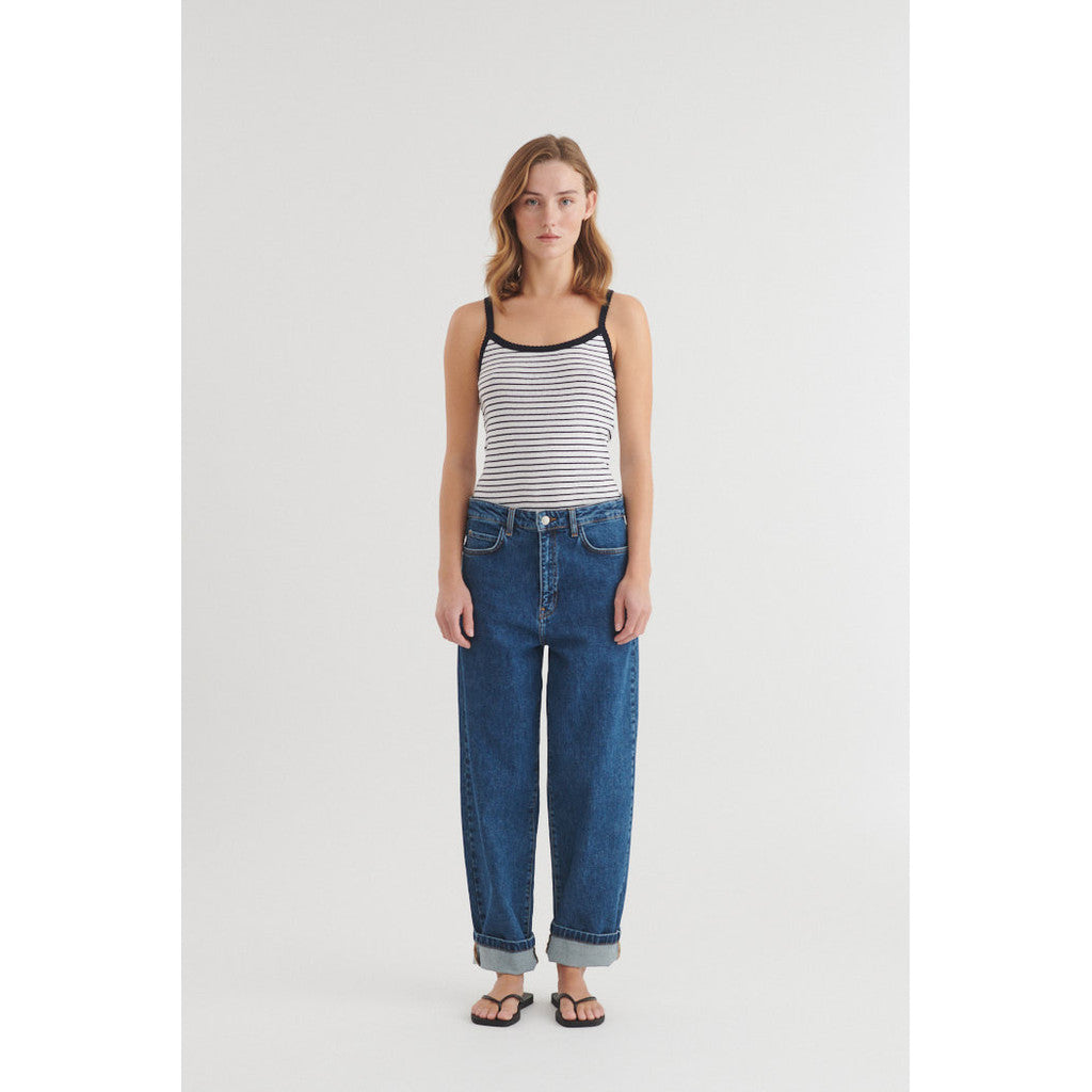 ARENSE RÖNDÓTTUR HLÝRABOLUR BRIGHT WHITE/SKY CAPTAIN