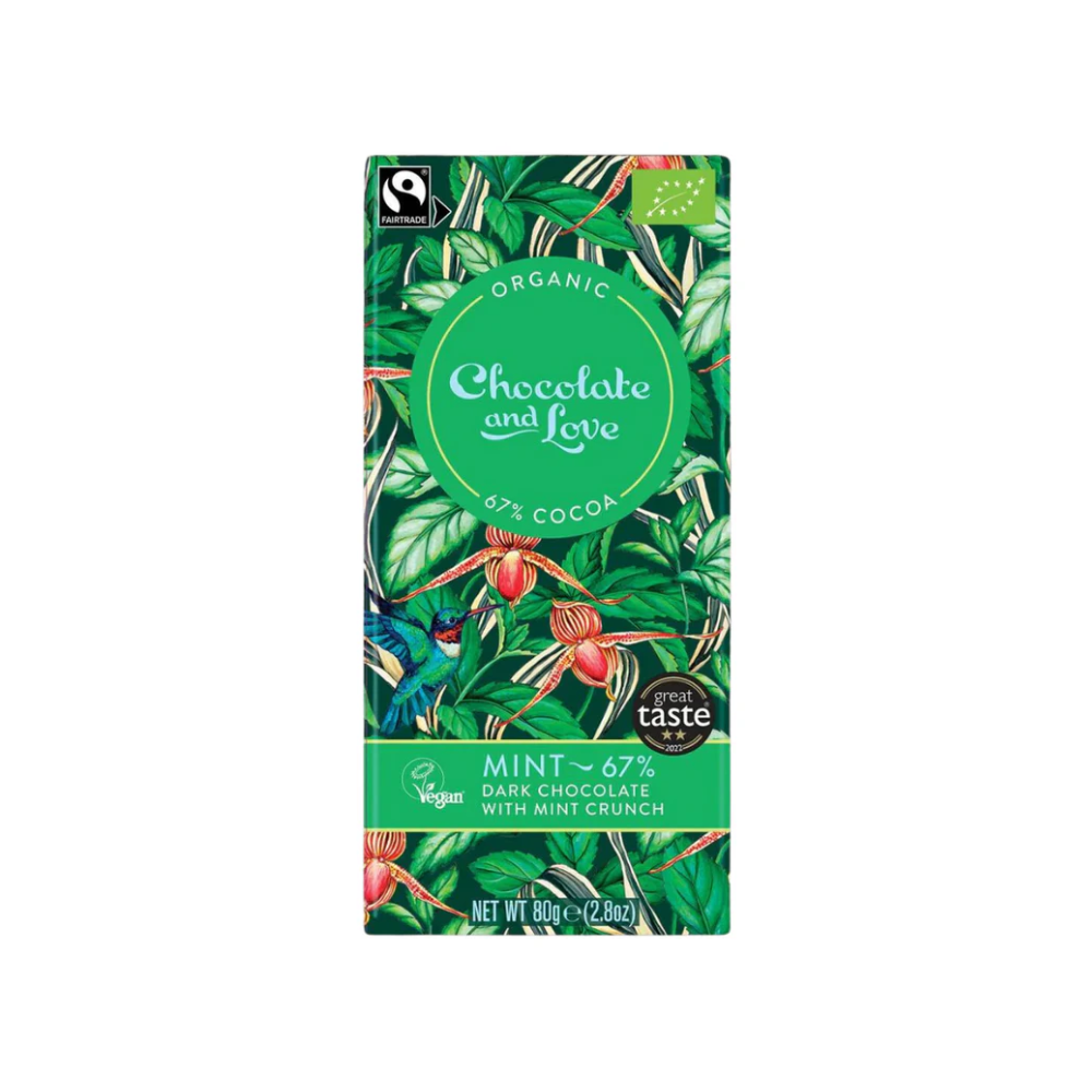 Dark chocolate & mint crunch 67%