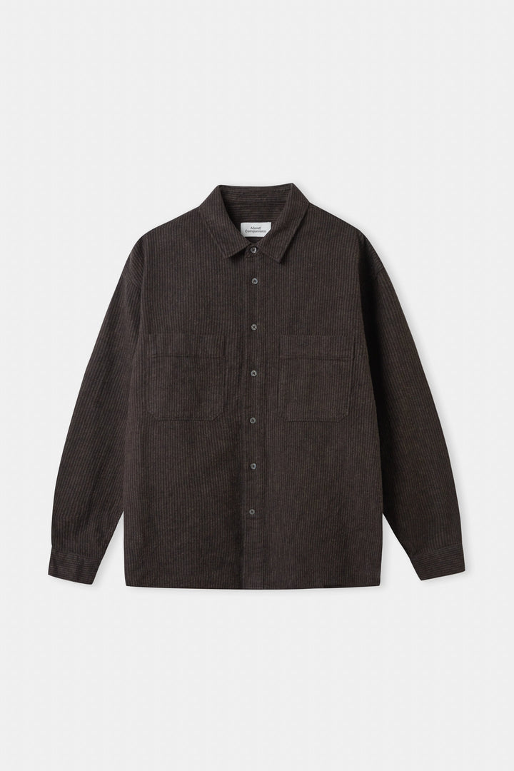 DARIO SKYRTA ECO FLANNEL STRIPED CHARCOAL