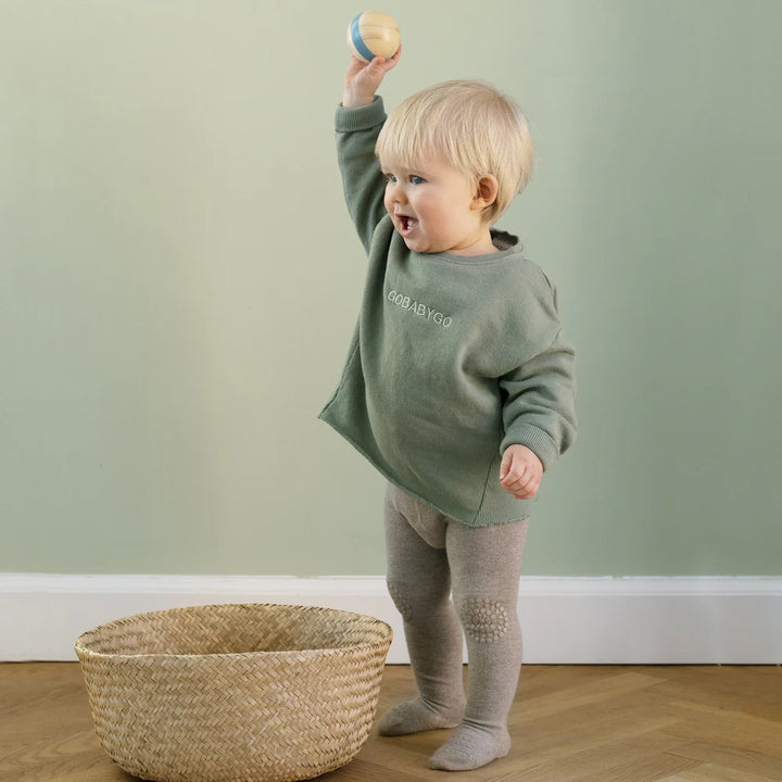 Skriðsokkabuxur úr lífrænni bómull sand