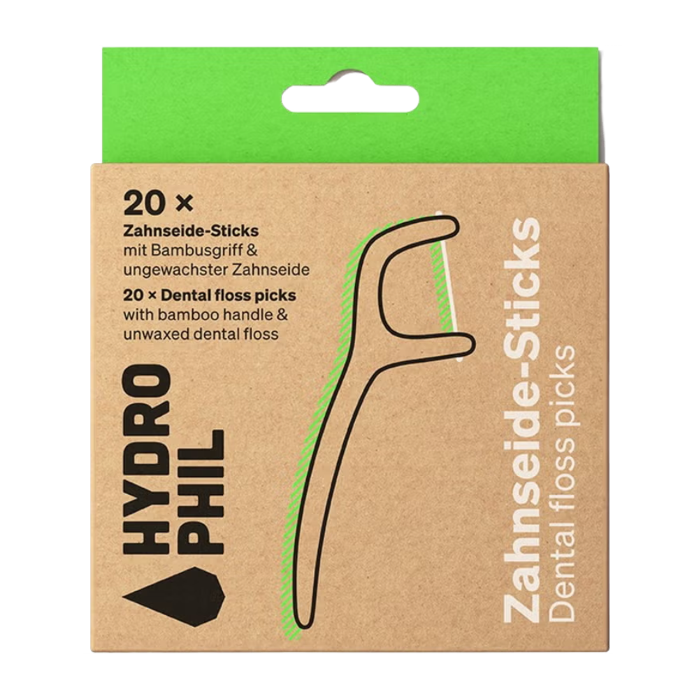 Hydrophil - Tannþráður á stöng - 20 stk í pakka