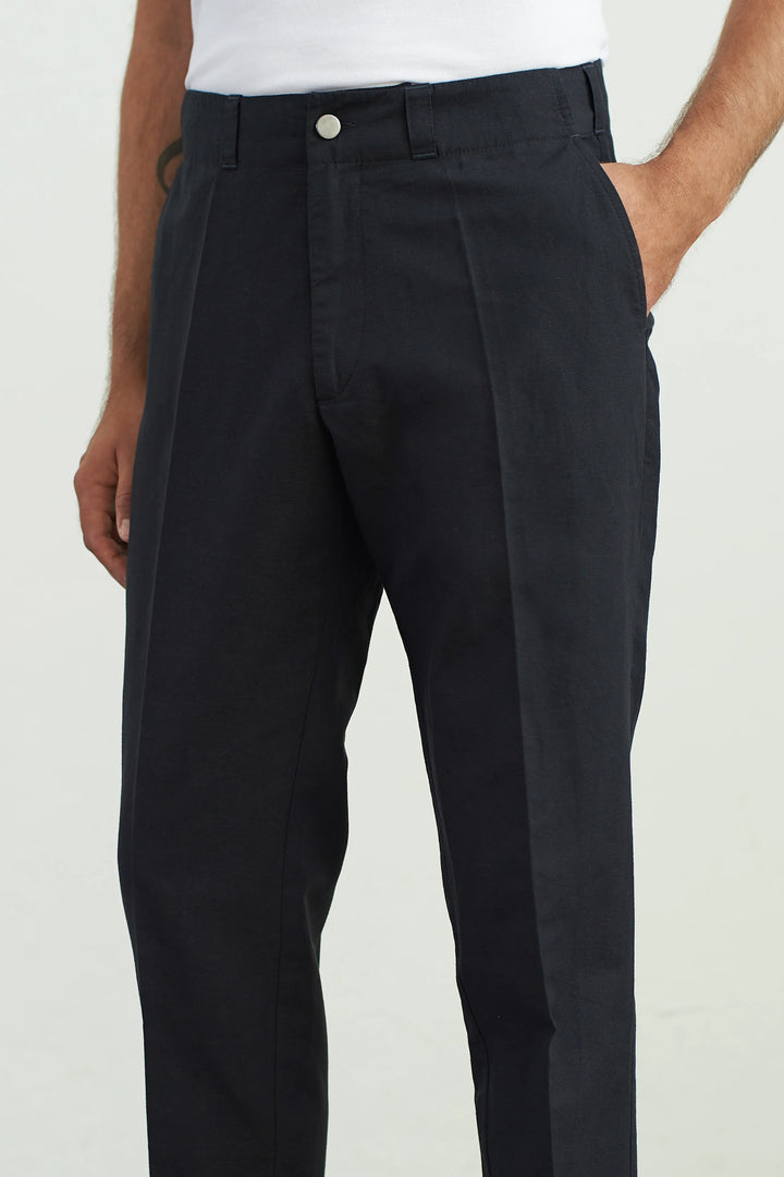 JOSTA KLASSÍSKAR HÖR CHINO BUXUR - SVARTAR