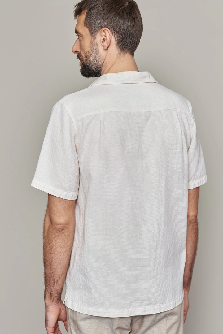 KUNO STUTTERMASKYRTA ECO GRID ECRU