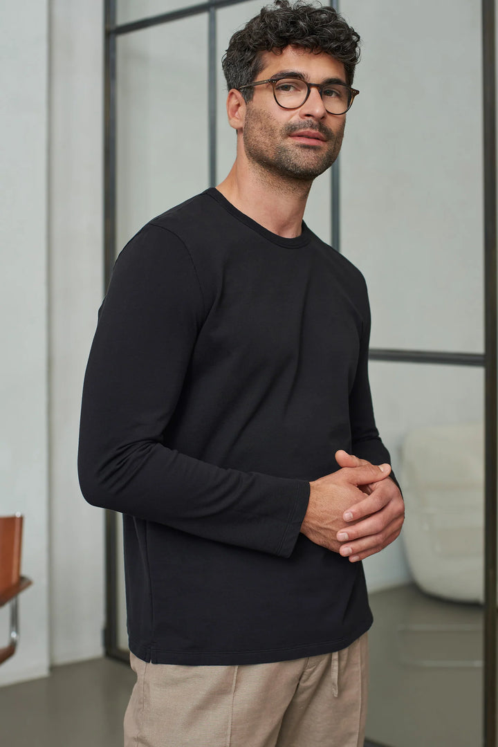 LARS SÍÐERMABOLUR ÚR LÍFRÆNNI BÓMULL - SVARTUR