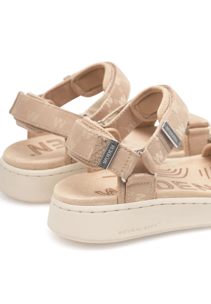 LINE WOVEN SANDALAR COFFEE CREAM