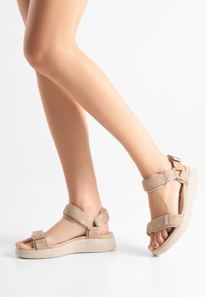 LINE WOVEN SANDALAR COFFEE CREAM