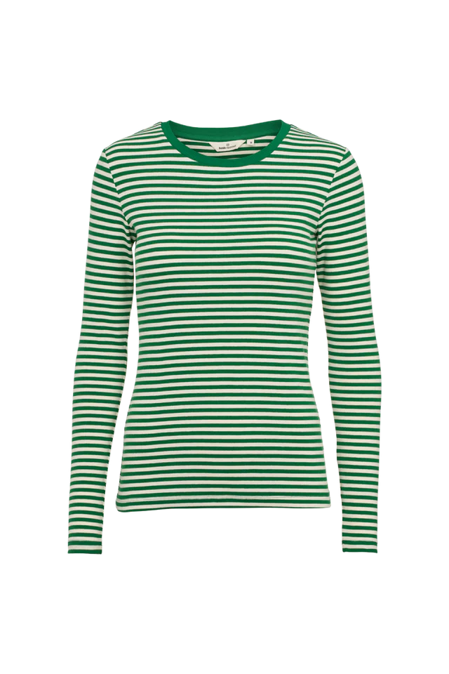 LUDMILLA BOLUR ÚR LÍFRÆNNI BÓMULL RÖNDÓTTUR ABUNDANT GREEN /WHISPER WHITE