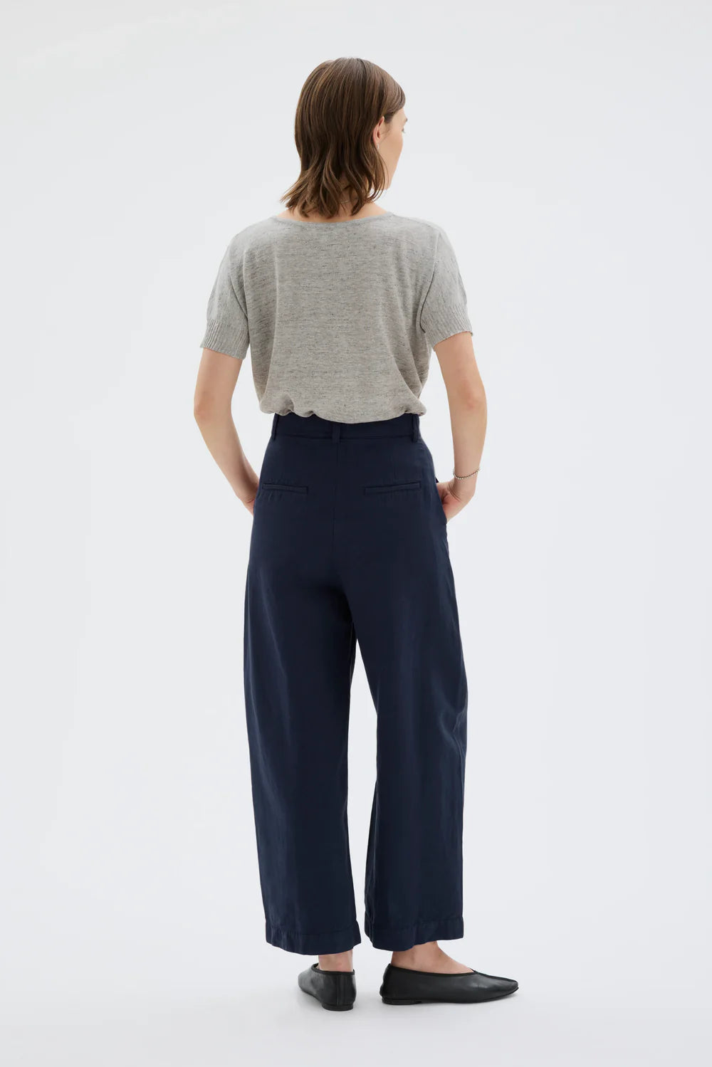 HISA ORGANIC COTTON LINEN TENCEL CURVED BUXUR DEEP NIGHT BLUE