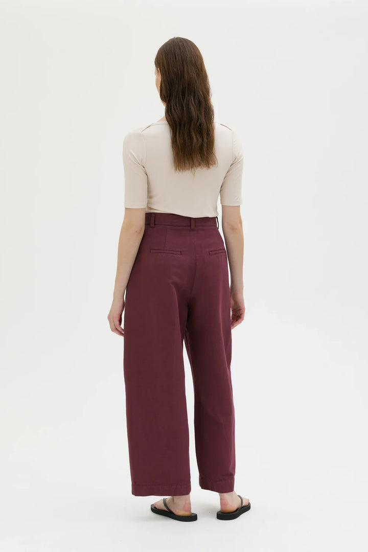 HISA ORGANIC COTTON LINEN TENCEL CURVED BUXUR BORDEAUX