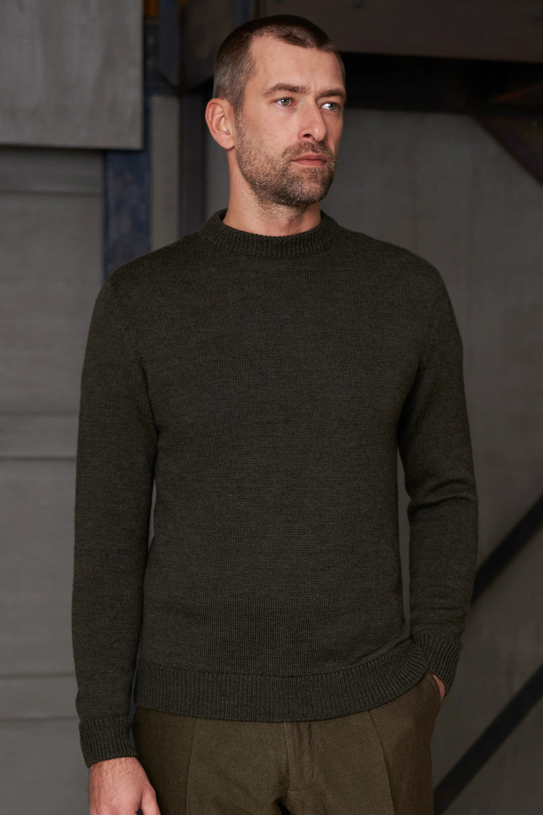 MORTEN PEYSA PURE MERINO - MEL OLIVE