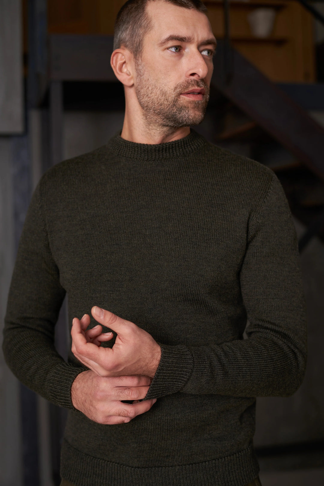 MORTEN PEYSA PURE MERINO - MEL OLIVE