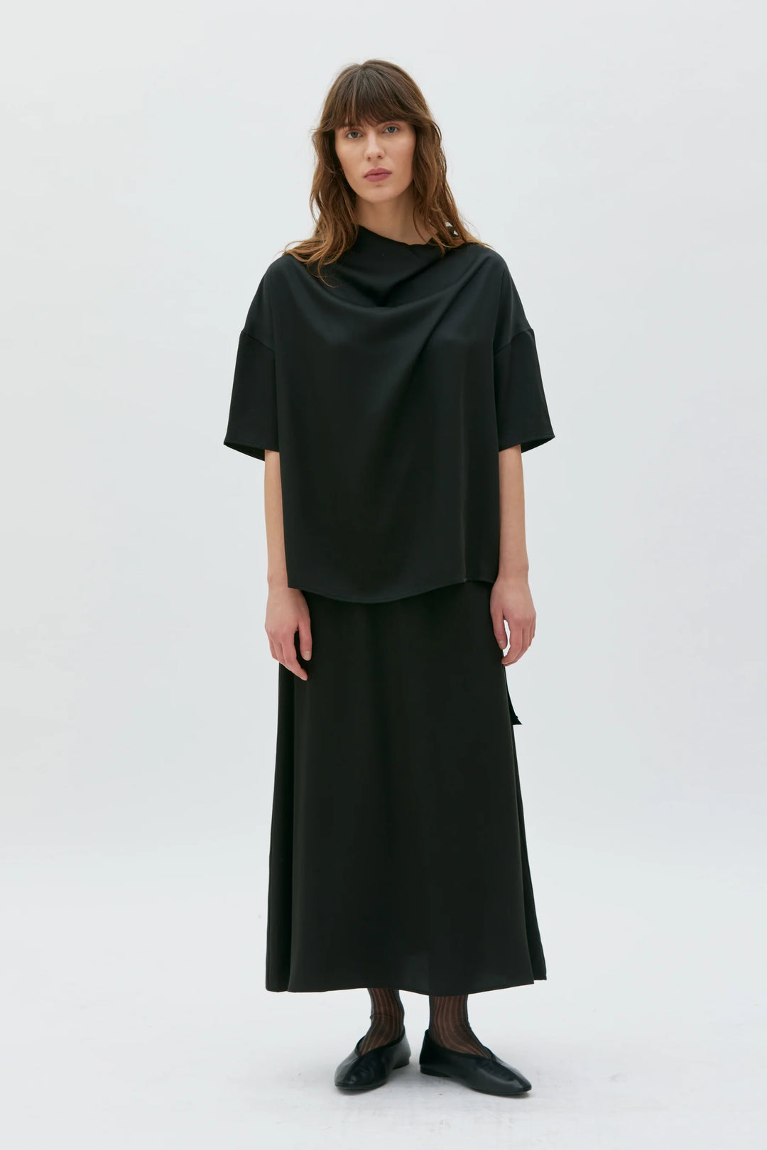 AMITA SATIN TENCEL TOPPUR SVARTUR