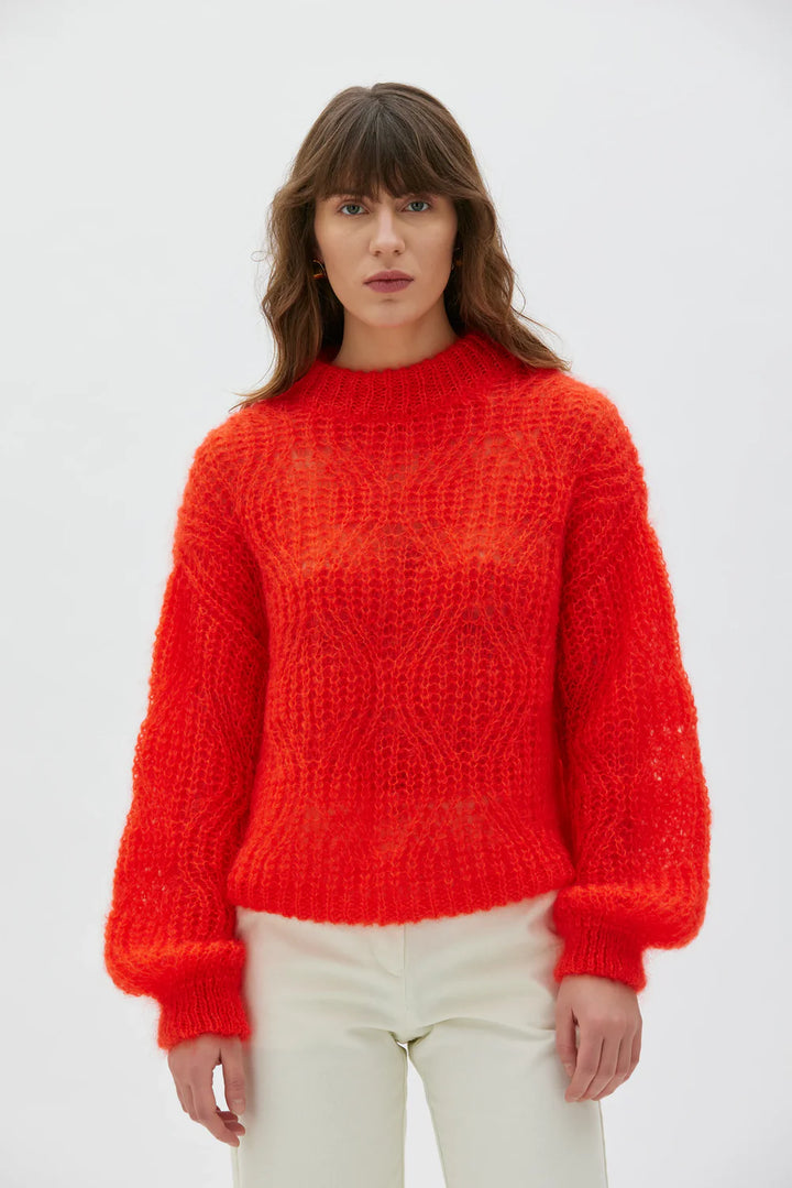 DOVE LACE KNITMOHAIR SILKI PEYSA POPPY RED