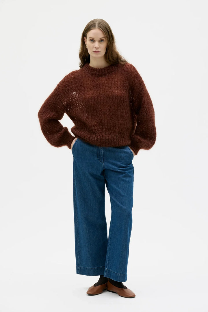 DOVE LACE KNITMOHAIR SILKI PEYSA LIGHT BROWN
