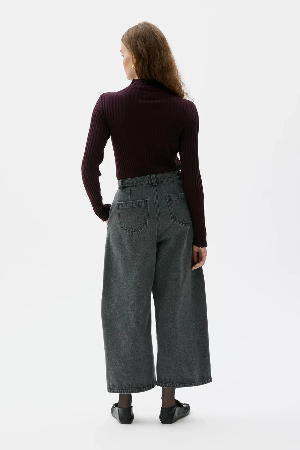ITSU CURVED GALLABUXUR ÚR LÍFRÆNNI BÓMULL GREY