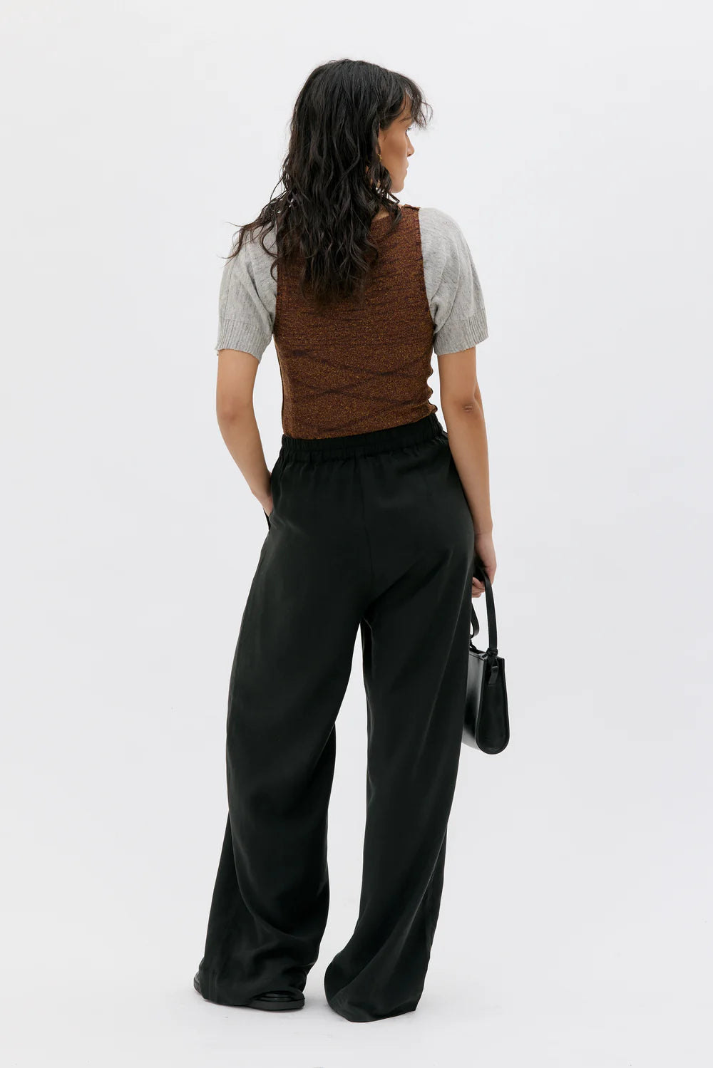 TELA LONG WIDE TENCEL BUXUR SVARTAR