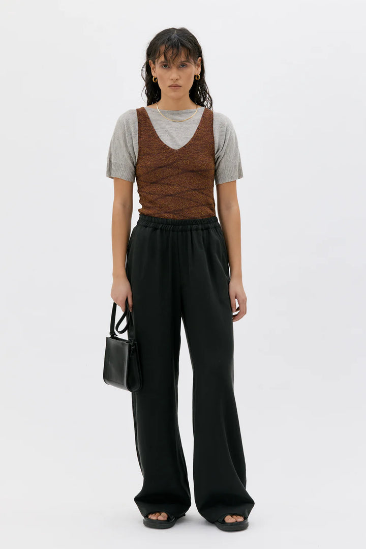 TELA LONG WIDE TENCEL BUXUR SVARTAR