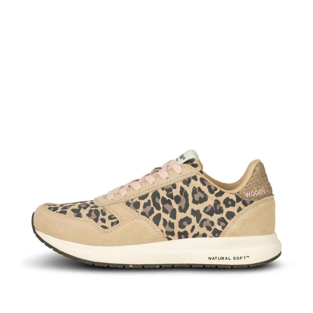 NICOLINE SUEDE STRIGASKÓR LEOPARD