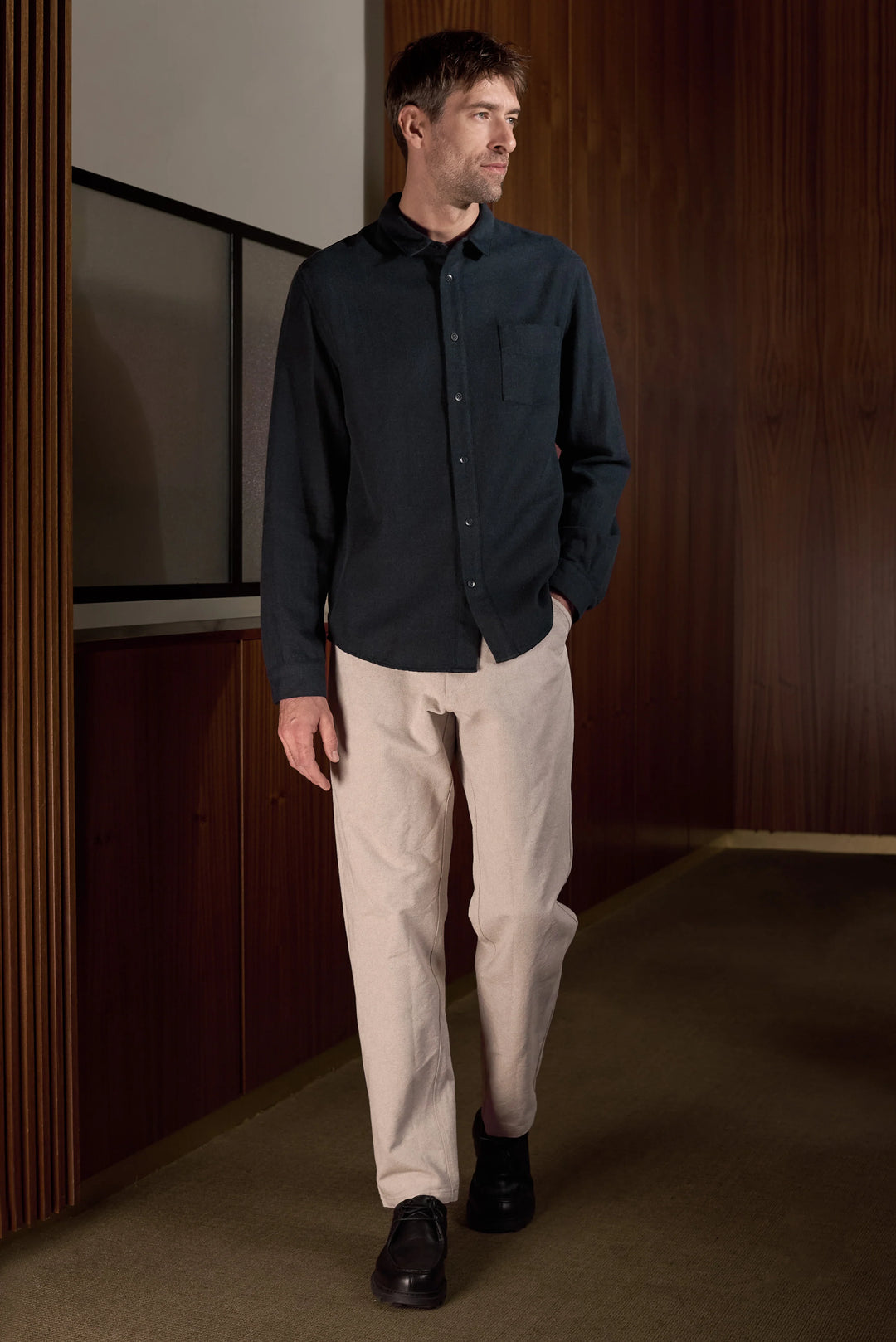 SIMON SKYRTA ÚR FLANNEL - COLD NAVY