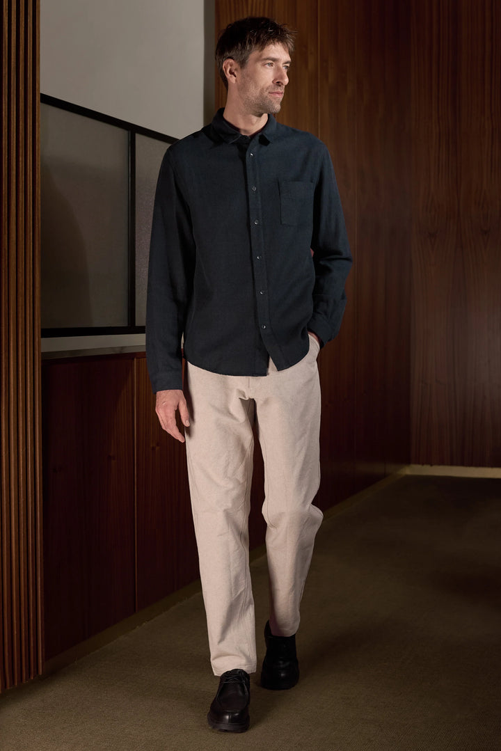 SIMON SKYRTA ÚR FLANNEL - COLD NAVY
