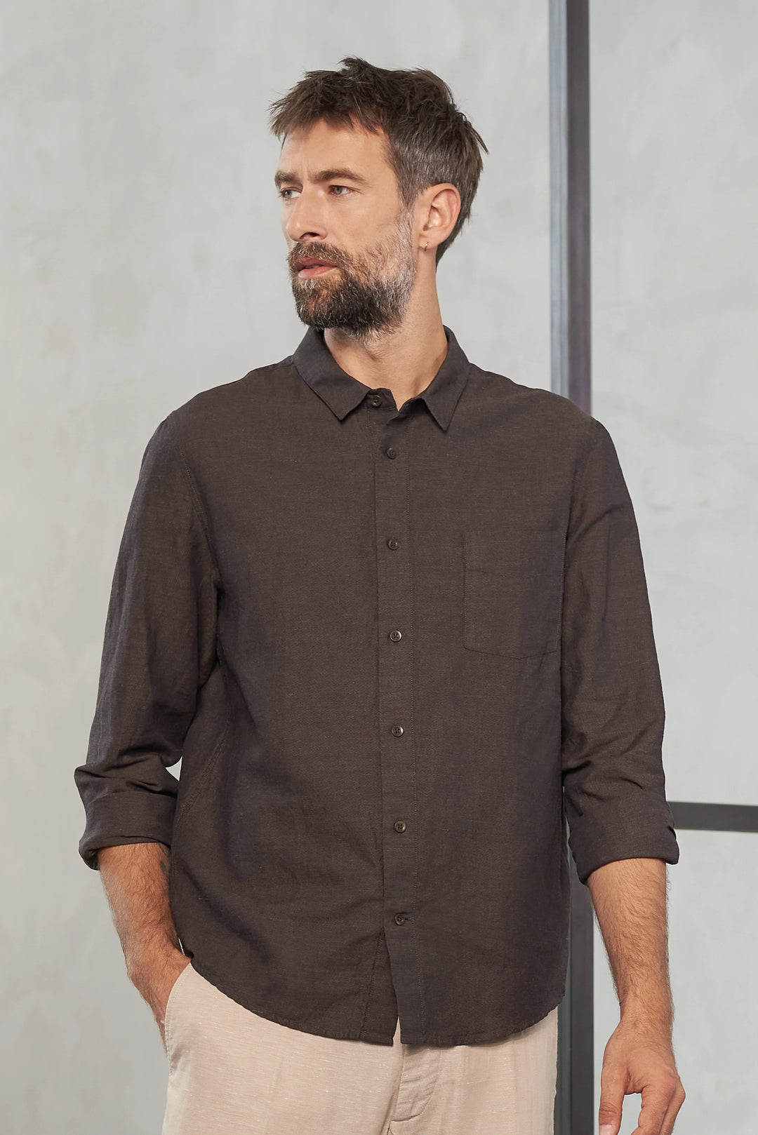 SIMON SKYRTA ÚR BÓMULL & HÖR COFFEE