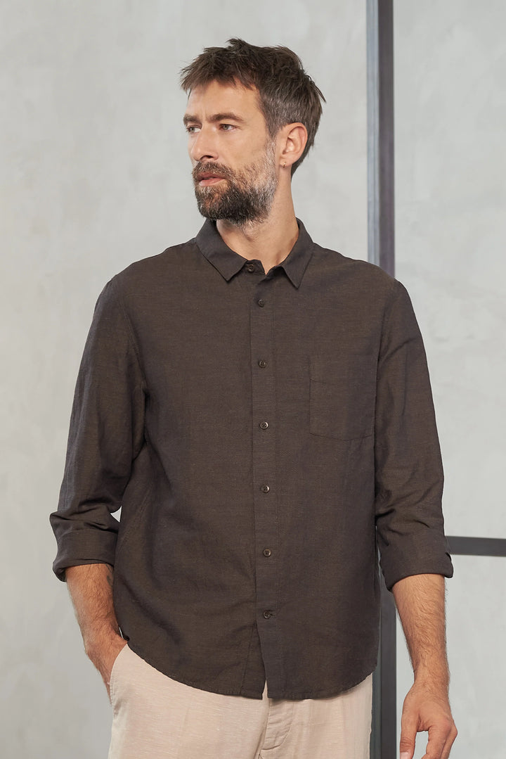 SIMON SKYRTA ÚR BÓMULL & HÖR COFFEE