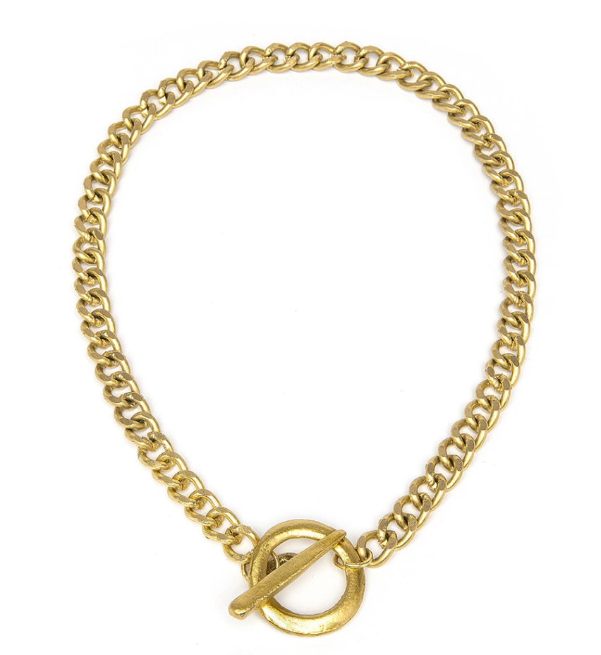CHAIN NECKLACE T-BAR BRASS