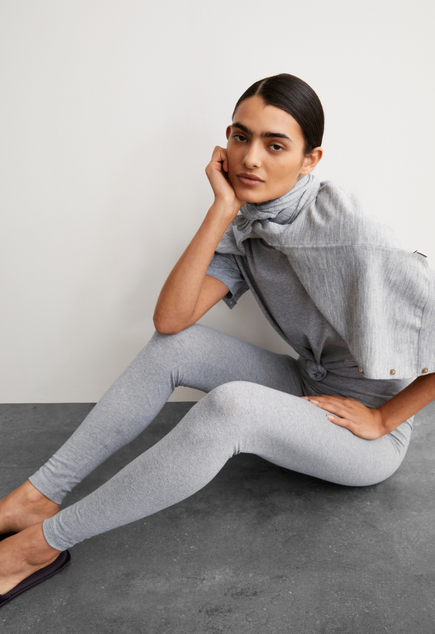 FARIBAA LEGGINGS LÍFRÆN BÓMULL Silver melange