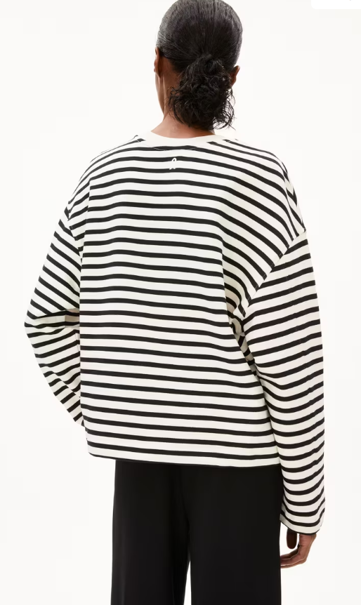 FRANKAA MAARLEN STRIPE SWEAT - undyed/black
