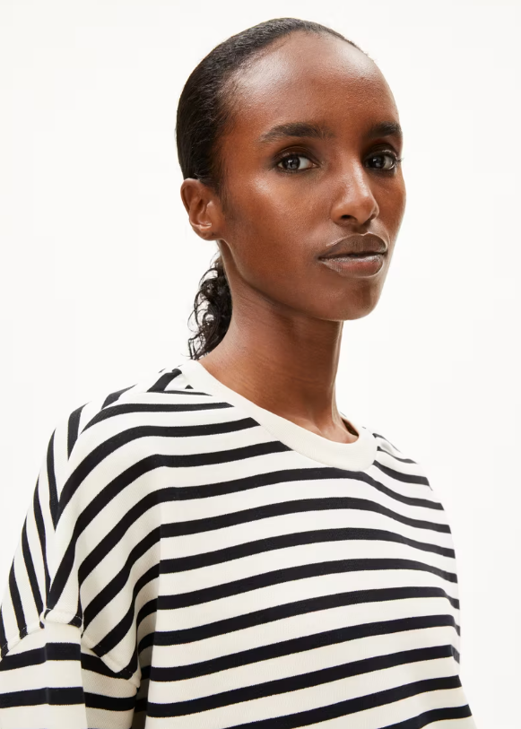 FRANKAA MAARLEN STRIPE SWEAT - undyed/black
