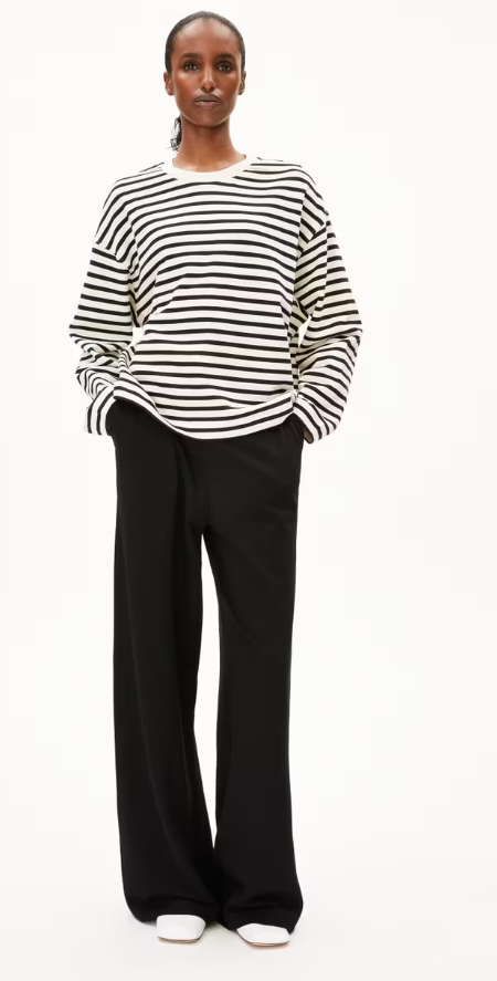 FRANKAA MAARLEN STRIPE SWEAT - undyed/black