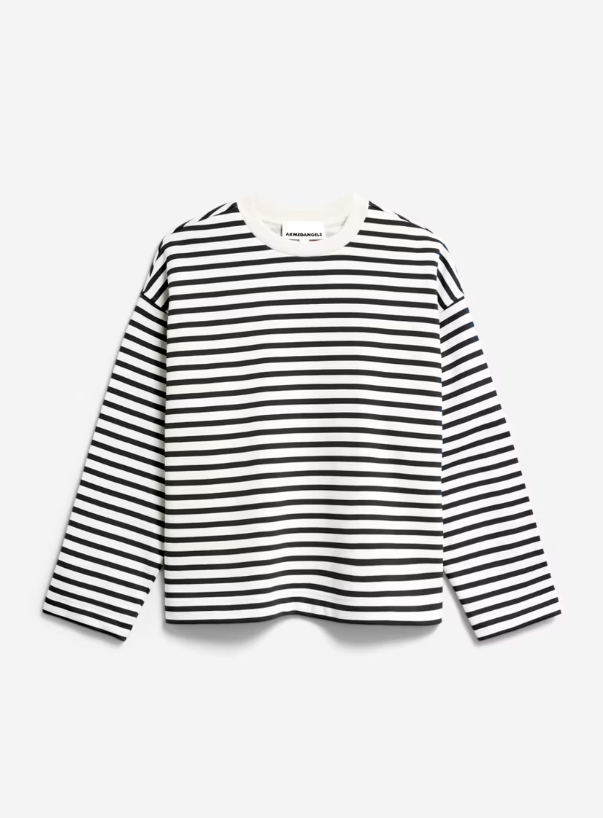 FRANKAA MAARLEN STRIPE SWEAT - undyed/black