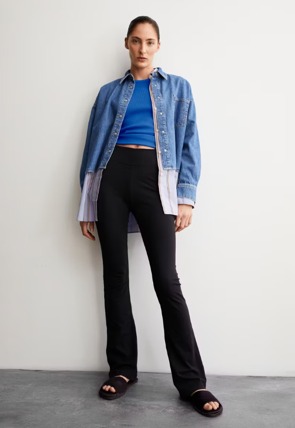 REHMAA LEGGINGS ÚTVÍÐAR ÚR LÍFRÆNNI BÓMULL SVARTAR