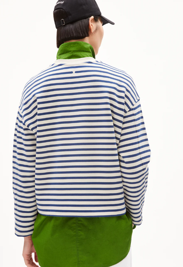 FRANKAA MAARLEN STRIPE SWEAT - undyed-dark morning