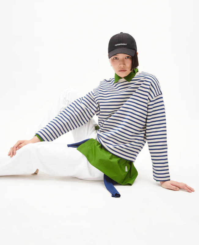 FRANKAA MAARLEN STRIPE SWEAT - undyed-dark morning