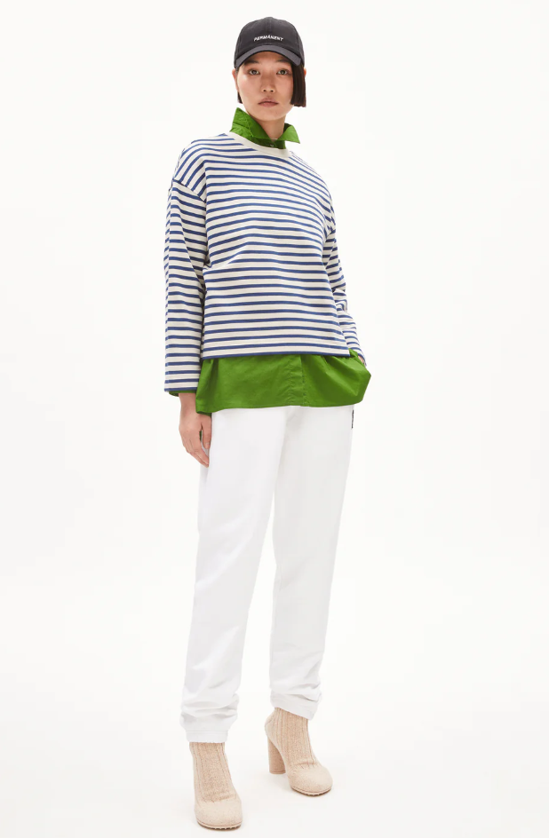 FRANKAA MAARLEN STRIPE SWEAT - undyed-dark morning