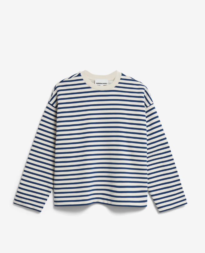 FRANKAA MAARLEN STRIPE SWEAT - undyed-dark morning