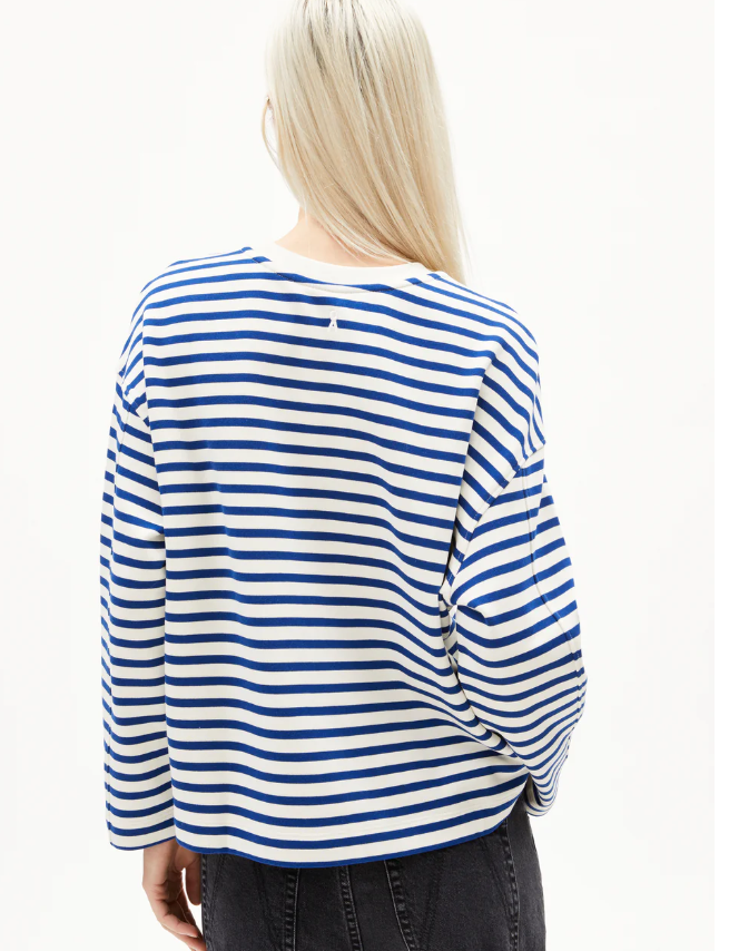 FRANKAA MAARLEN STRIPE SWEAT - UNDYED LAPIS BLUE