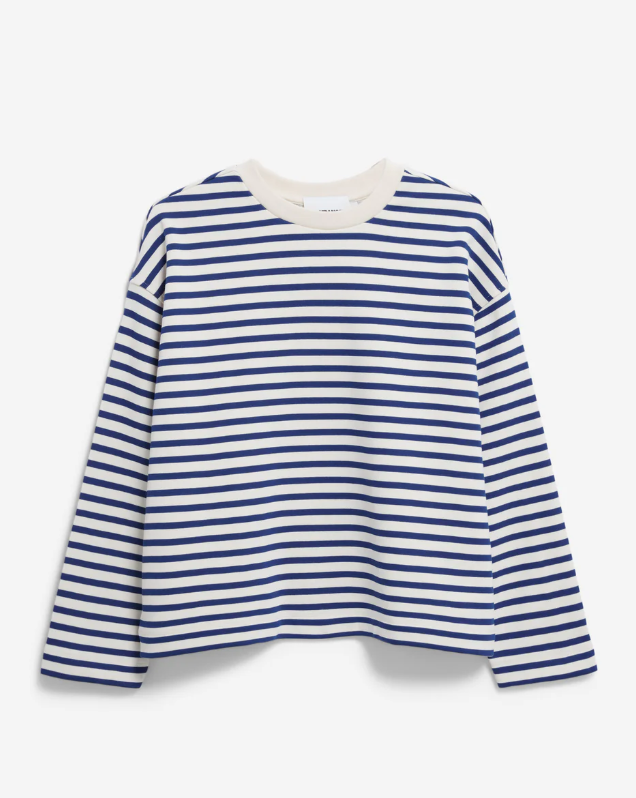 FRANKAA MAARLEN STRIPE SWEAT - UNDYED LAPIS BLUE