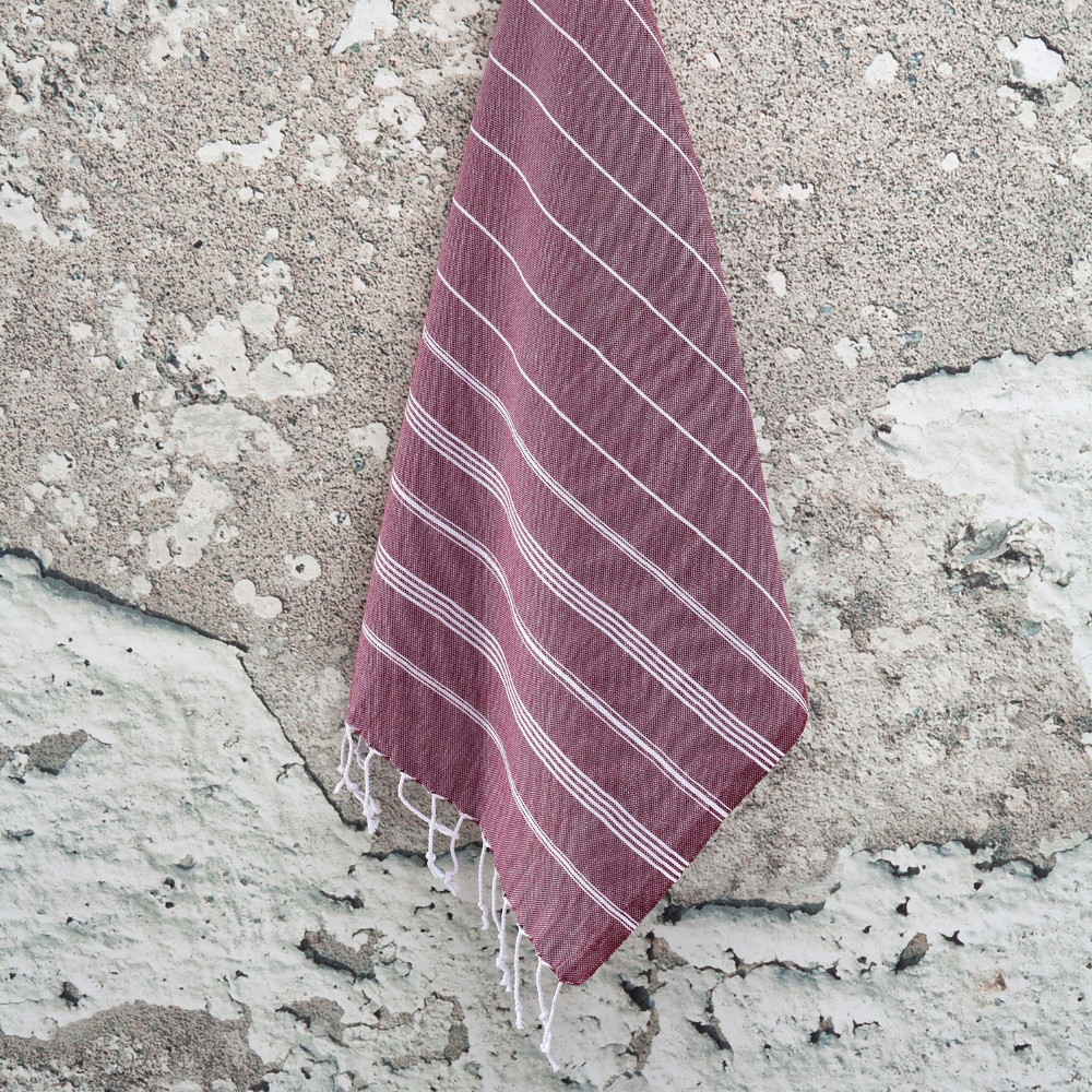 Sultana Peshtemal handklæði - Burgundy