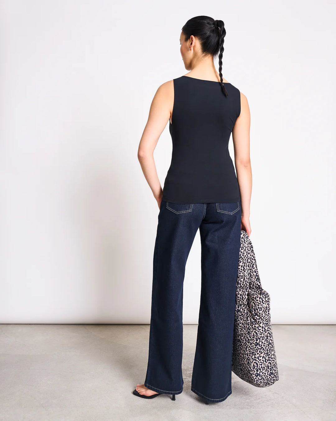 BOAT NECK TOP FELIS BOLUR SVARTUR