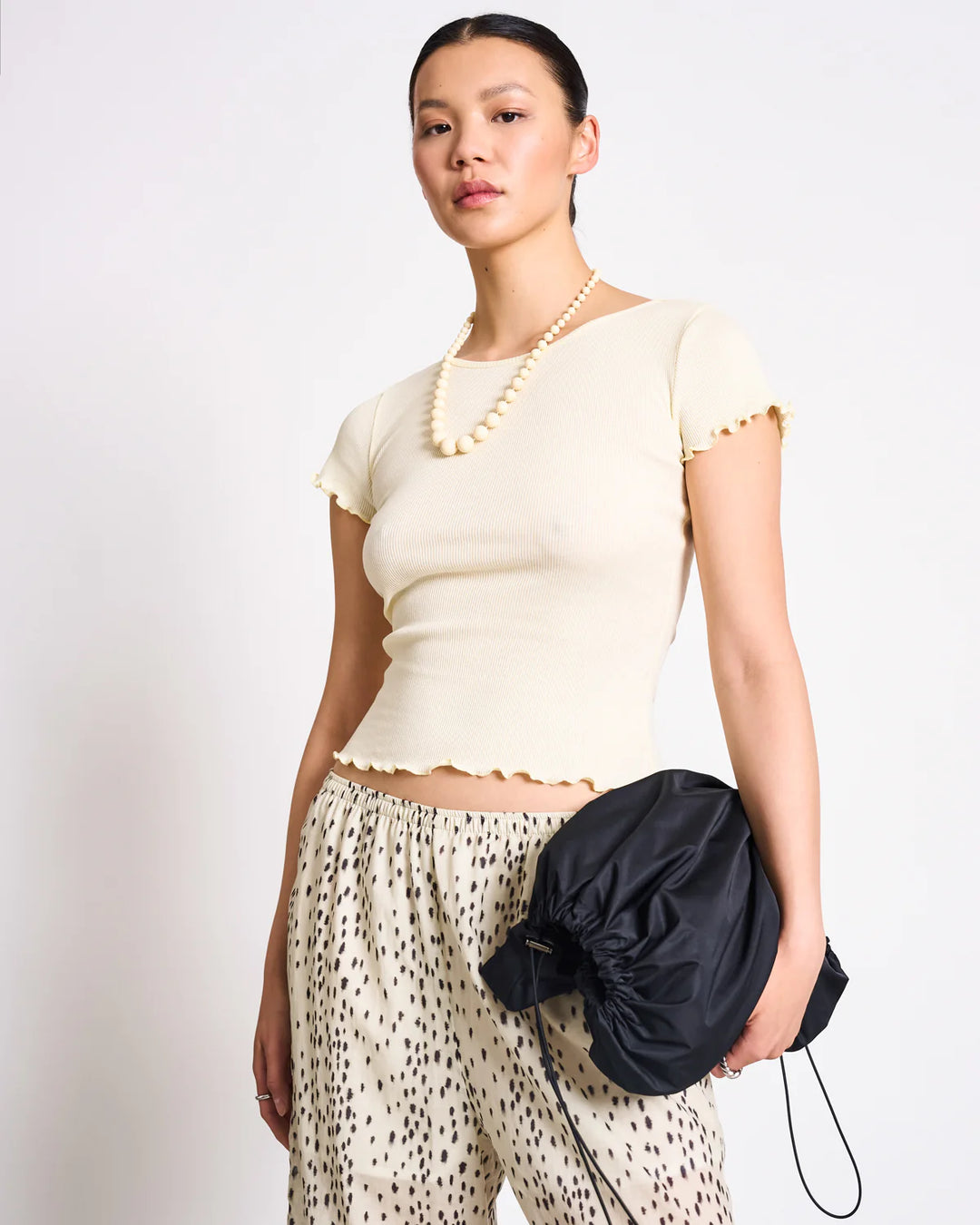 ORIGAN WIDE COTTON PANTS DALMATIAN DOTS